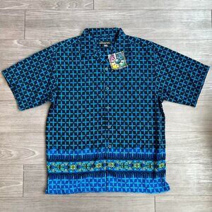 Y2K NWT No Boundaries Surf Beach Hawaiian Men's Button Down Shirt Deadstock Sz M